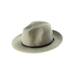 Travaux En Cours Straw Fedora Hat in Sage Size 56